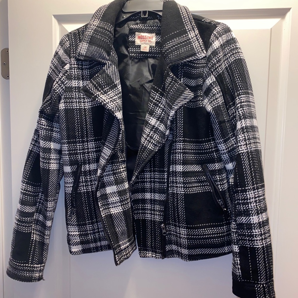 Black Plaid Wool Jacket
